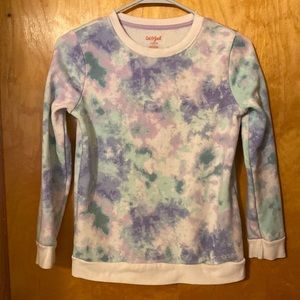 Tie Dye Cat Jack Girls Sweatshirt Sweater School Fall Large 10/12